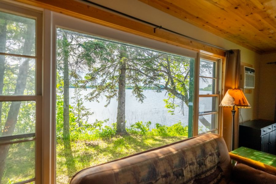 Lakeview image from the living room of island cabin